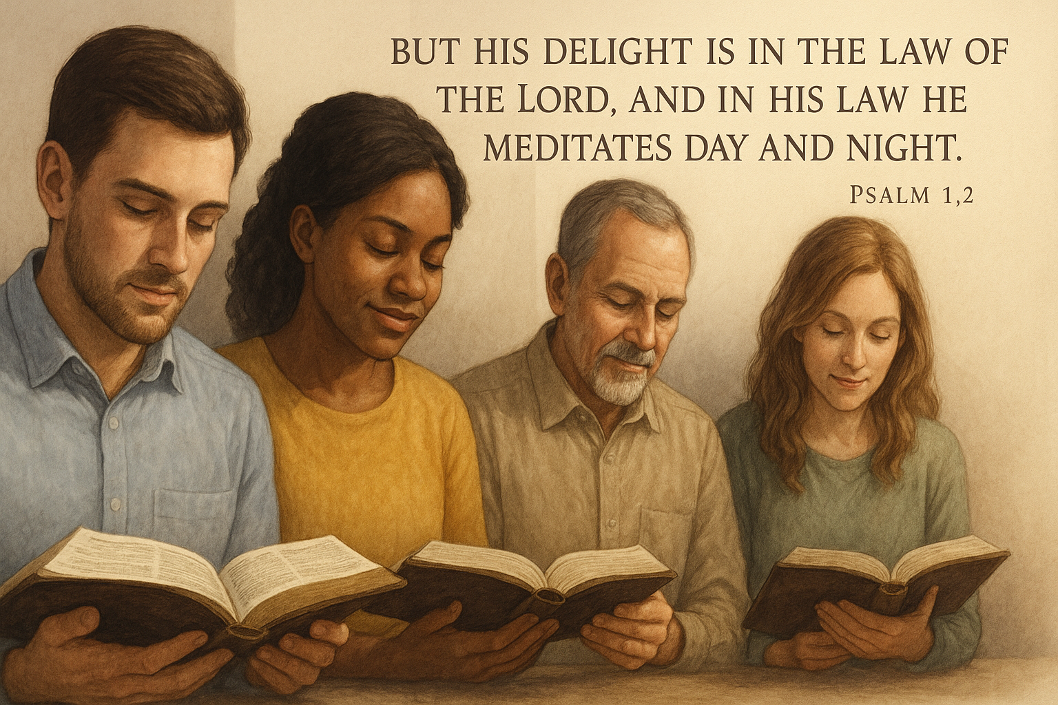 read-bible People reading the Bible, symbolising its role in UK education and literacy development